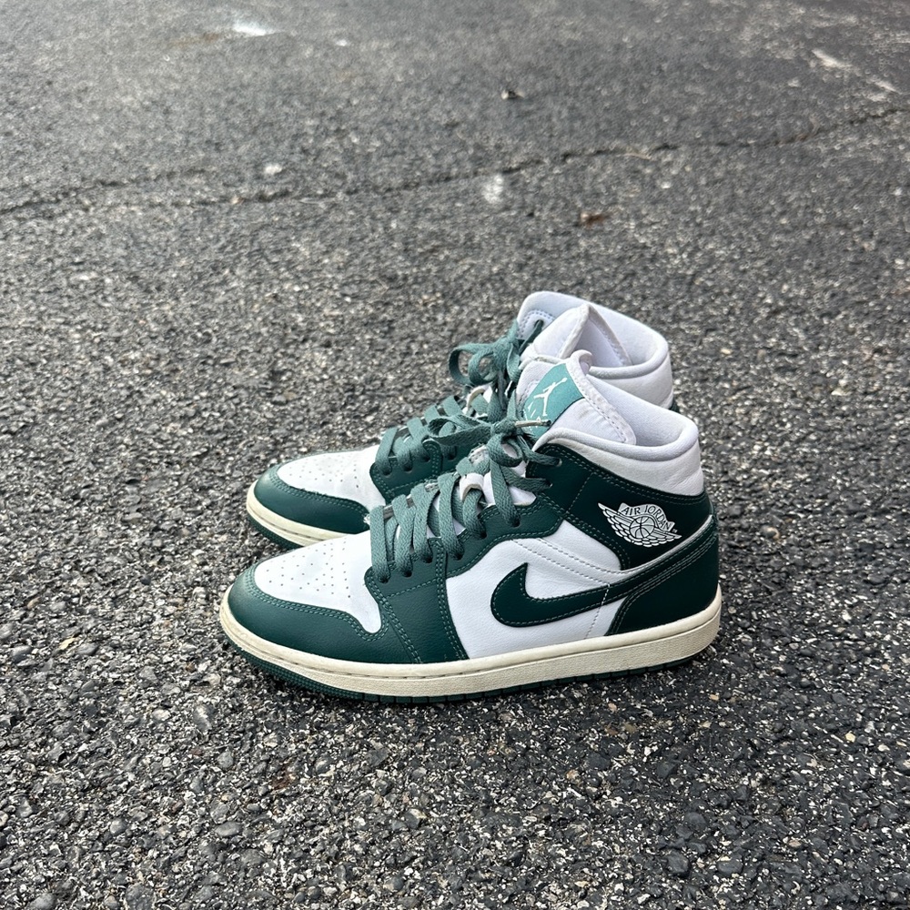 Woman’s Jordan 1s Mid Oxidized Green